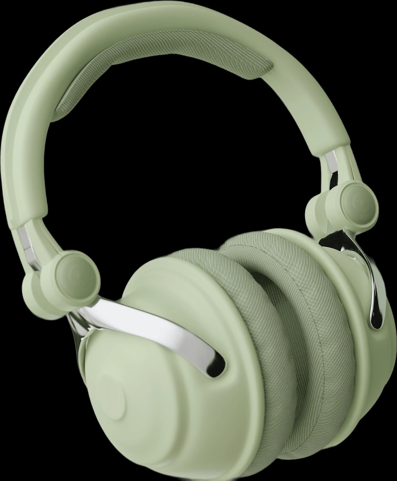 Sage green over-ear headphones